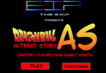 Dragon Ball Z Escape from planet Vegeta Title Screen