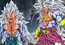 Goku and Vegeta SSJ5 Puzzle Title Screen